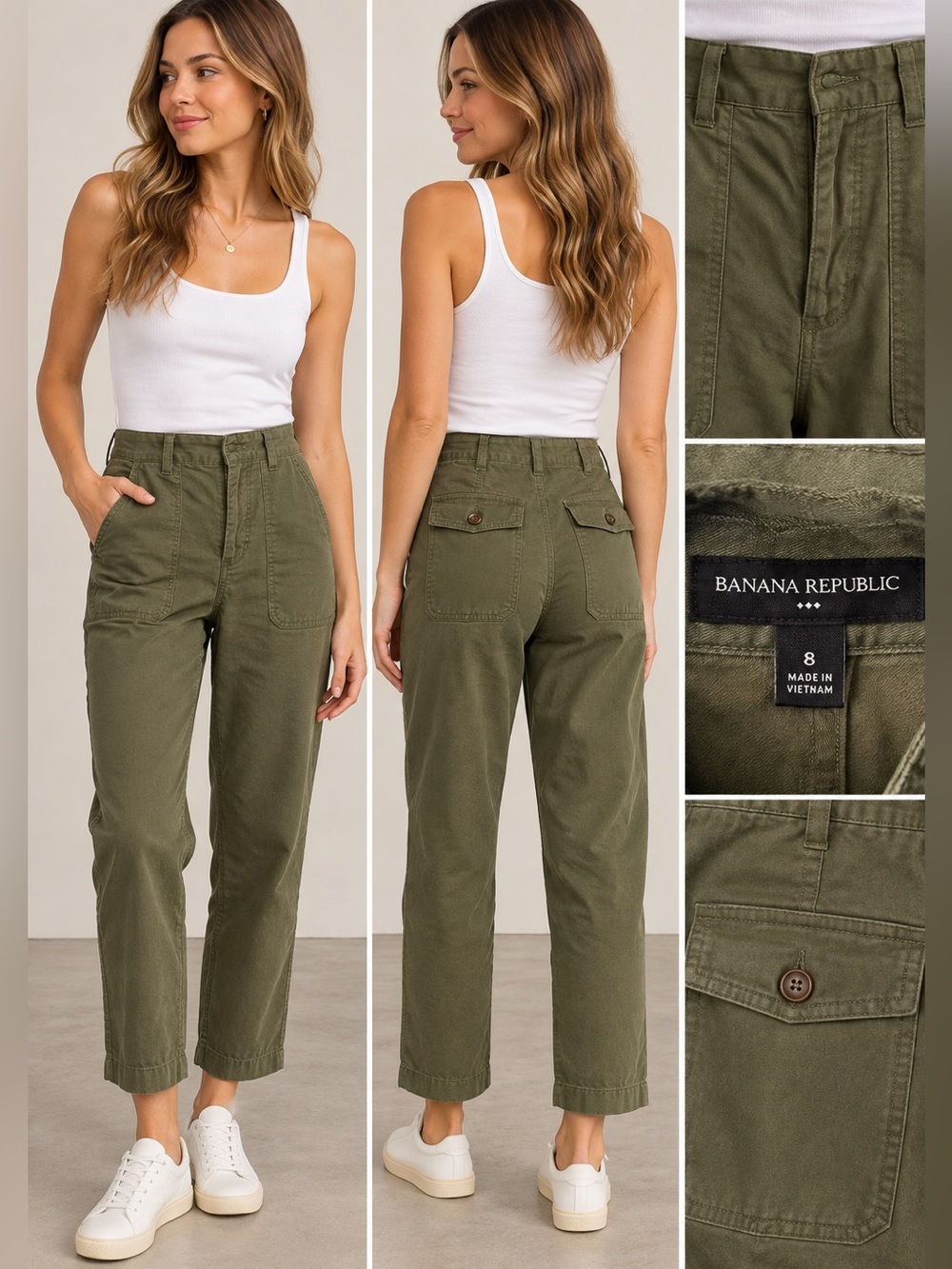 Banana Republic Olive Utility Ankle Pants